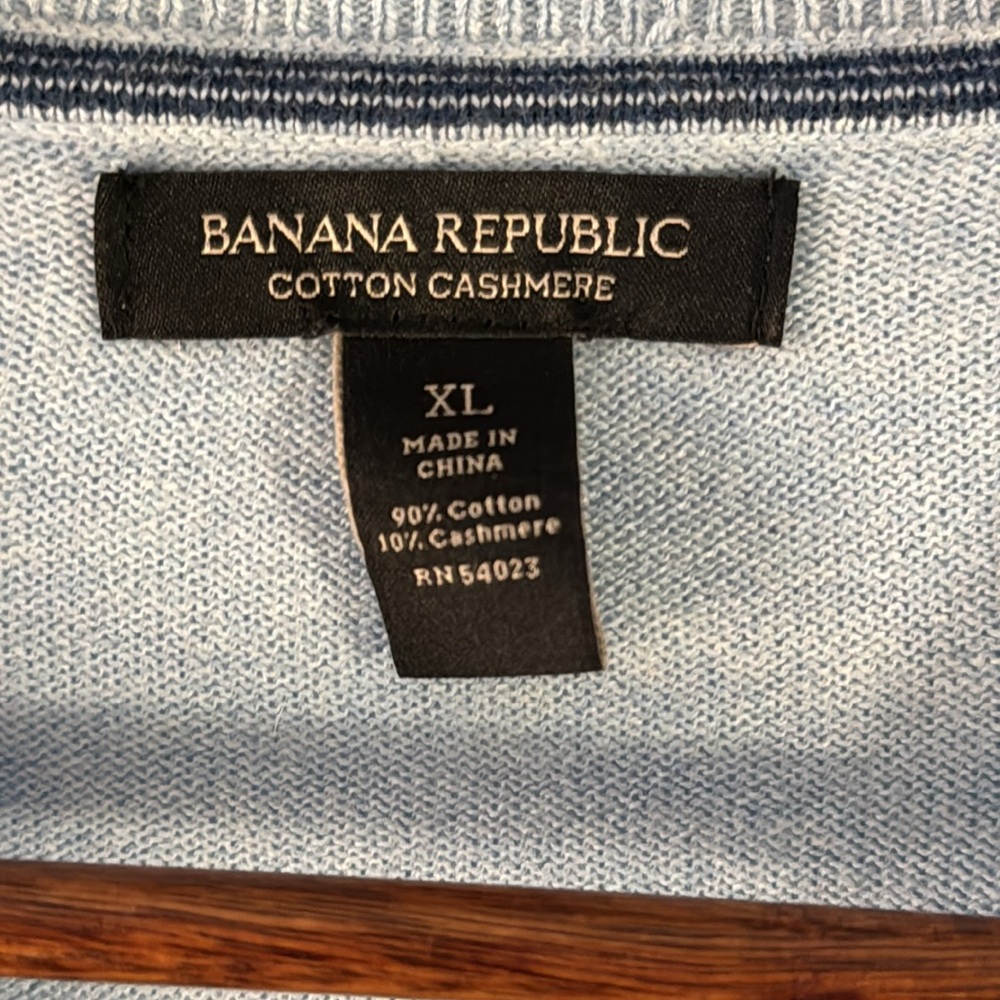 Light blue cotton/cashmere sweater, XL - Picture 2 of 7